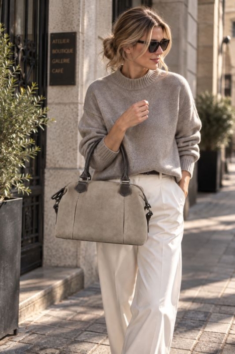 Preview: CHARLOTTA LARGE SUEDE GREY